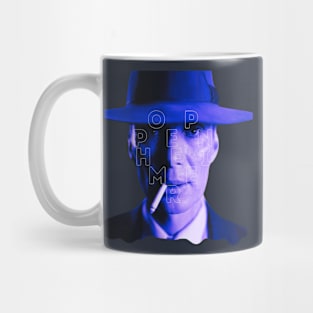 oppenheimer movie 2023 cyllian murphy themed graphic design by ironpalette Mug